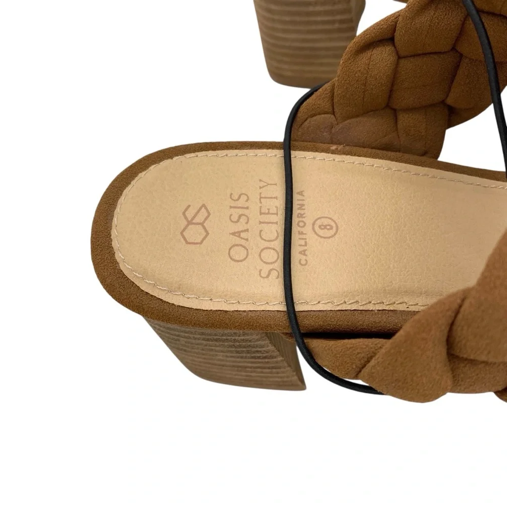 Oasis Society Regina Brown Braided Heel New